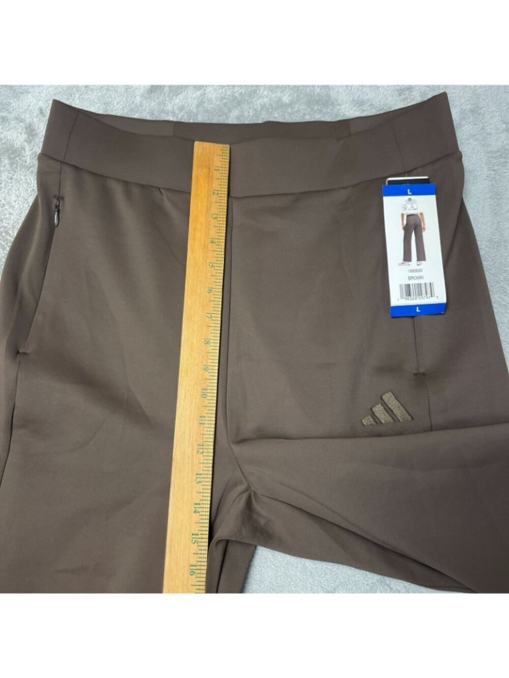 NWT Adidas Women's L Brown Wide-Leg Pants Scuba Pullon F1090 - Picture 6 of 15